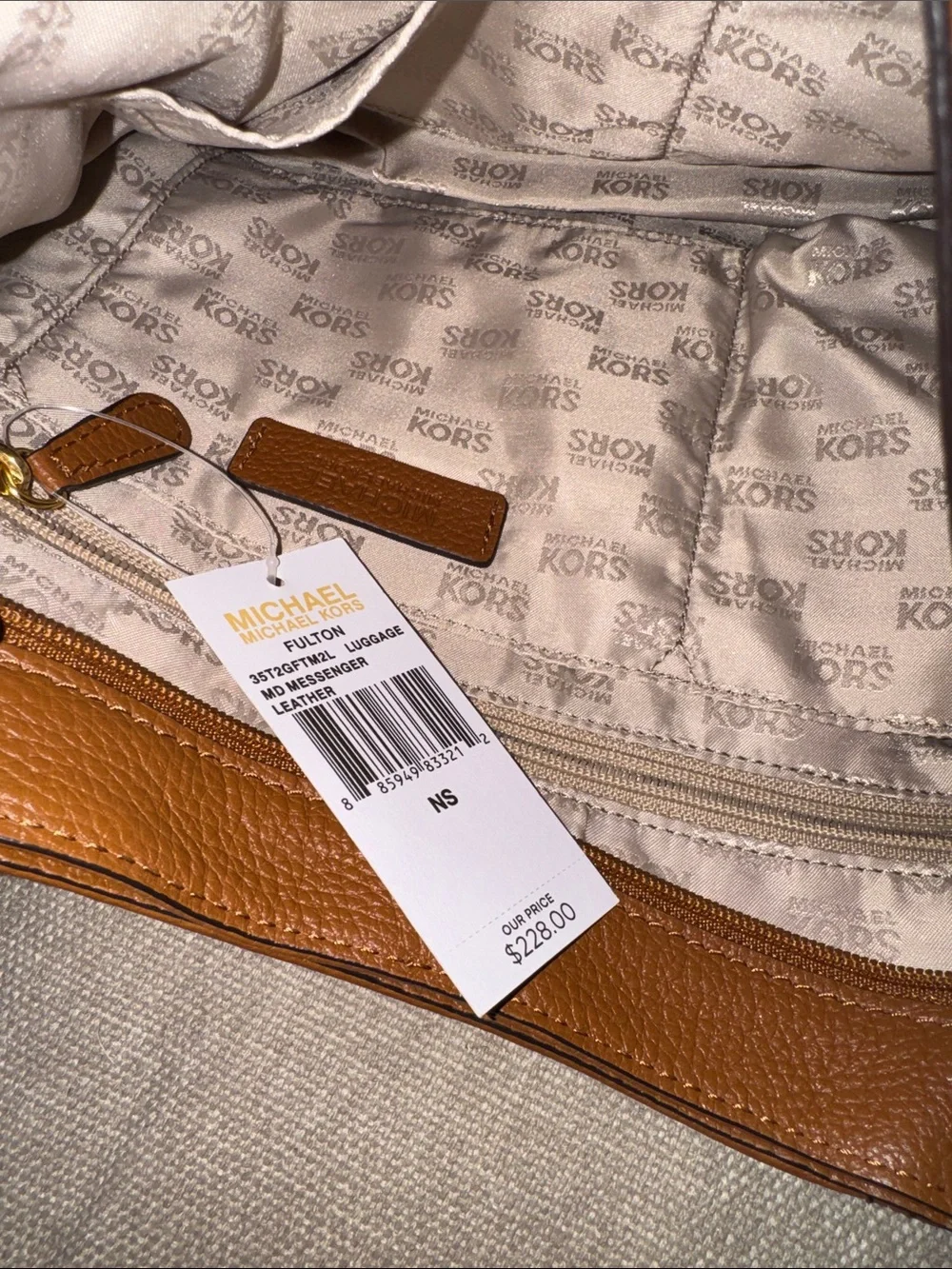 Michael Kors Chestnut Pebbled Leather Shoulder Hobo